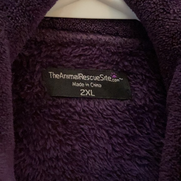 NWOT 🐾 Paw Print 🐾 Dark Purple & Black Fleece Full Zipper Jacket Sz 2x - Picture 3 of 7
